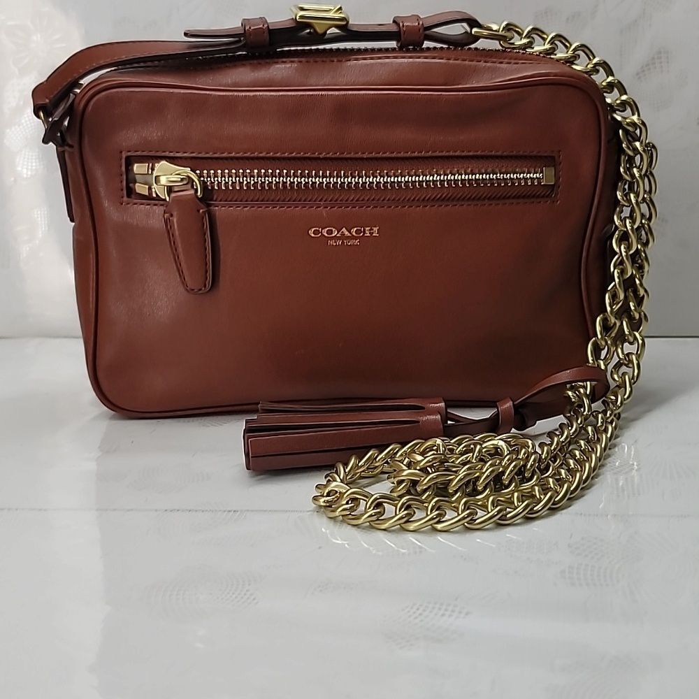 Coach Legacy Leather Flight Bag In Rich Brown With Gold Hardware - Picture 3 of 12
